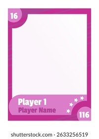 Game sports card template. Trading frame for football, basketball and hockey players. Vector illustration