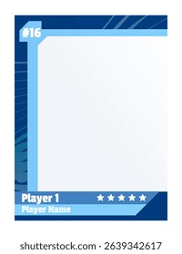 Game sports card template. Trading frame for football, basketball and hockey players. Vector illustration