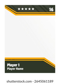 Game sports card template. Trading frame for football, basketball and hockey players. Vector illustration