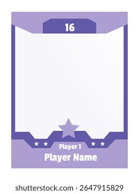 Game sports card template. Trading frame for football, basketball and hockey players. Vector illustration