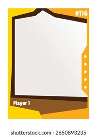 Game sports card template. Trading frame for football, basketball and hockey players. Vector illustration