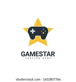 Game Star Logo Design Template, Combination of Joystick and Star Icons