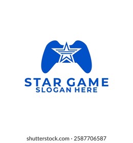Game and Star logo vector. Game Stars logo design vector template