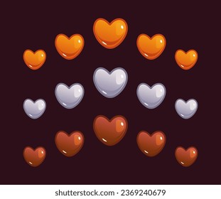 Game star ui rate element positive rating arcade isolated set. Vector flat graphic design illustration