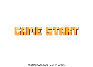 INICIO DEL JUEGO. pixel art. juego de 8 bits. juego retro. para activos de juego en Ilustraciones vectoriales sobre fondo blanco.