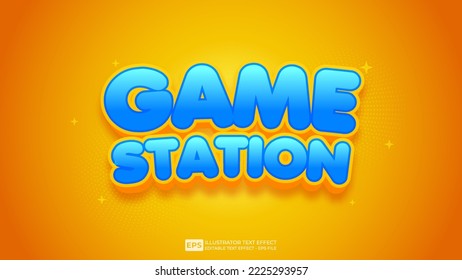 Tipo de letra del efecto de texto editable 3D de la Estación de juego
