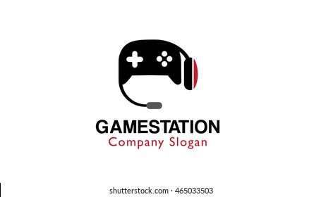 Game Station Logo Vector Symbol Design Illustration