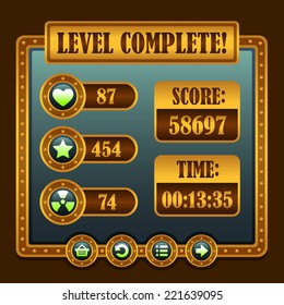 Game steampunk level complete icons
