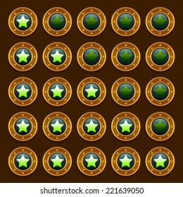Game steampunk web rating stars set