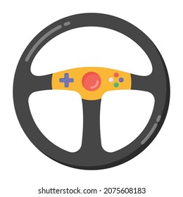 Game-Lenkung, flaches Symbol, bearbeitbare Vektorgrafik 