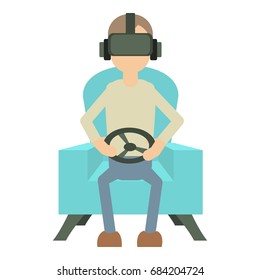 Game steering wheel icon, cartoon style