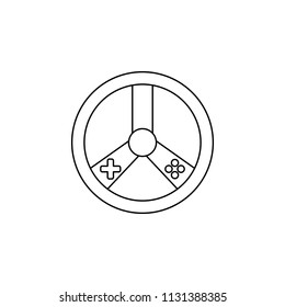 game steering wheel icon. Element of cybersport icon for mobile concept and web apps. Thin line game steering wheel icon can be used for web and mobile