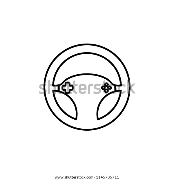 game steering wheel icon.\
Element of virtual reality for mobile concept and web apps\
illustration. Thin line icon for website design and development,\
app development