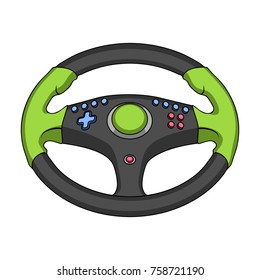 Game steering wheel single icon in cartoon style for design.Car maintenance station vector symbol stock web illustration.