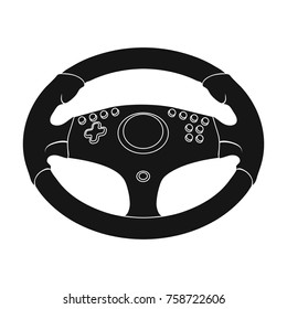 Game steering wheel single icon in black style for design.Car maintenance station vector symbol stock web illustration.