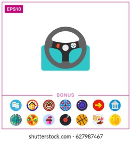 Game steering wheel vector icon