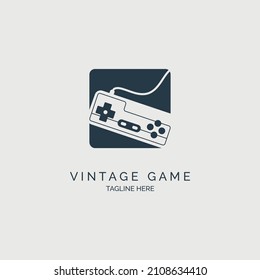 game stick controller vintage logo design template for brand or company and other