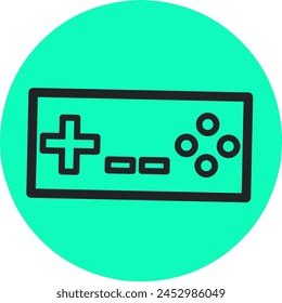 game stick icon isolated on green background.stock illustration