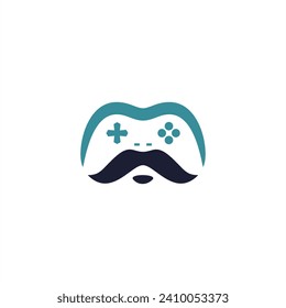 game stick mustache men logo design