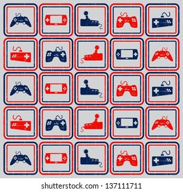 game stick pad icon set color full