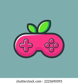 Game stick pictures combined with cute fruit.