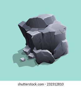 Game stone. Vector illustration.