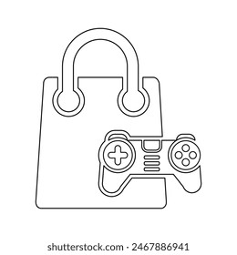 Game Store Icon Line Vector graphics