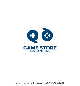 Game Store Logo Design Vorlage, Game Pad oder Game Controller Logo Symbol