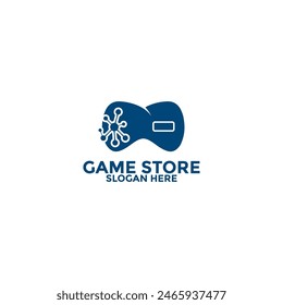 game store logo design template, game tech modern logo icon vector