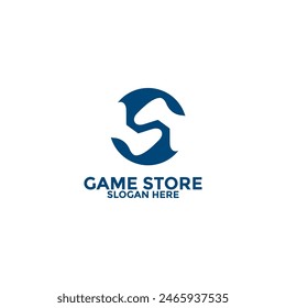 Plantilla de diseño de logotipo de la tienda de juegos, almohadilla de juegos o icono de logotipo del dispositivo de juego