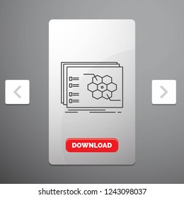 Game, strategic, strategy, tactic, tactical Line Icon in Carousal Pagination Slider Design & Red Download Button