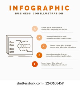 Game, strategic, strategy, tactic, tactical Infographics Template for Website and Presentation. Line Gray icon with Orange infographic style vector illustration
