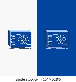 Game, strategic, strategy, tactic, tactical Line and Glyph web Button in Blue color Vertical Banner for UI and UX, website or mobile application