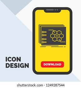 Game, strategic, strategy, tactic, tactical Glyph Icon in Mobile for Download Page. Yellow Background