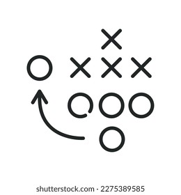 game strategy american football line isolated icon