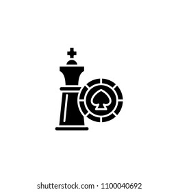 Game strategy black icon concept. Game strategy flat  vector symbol, sign, illustration.