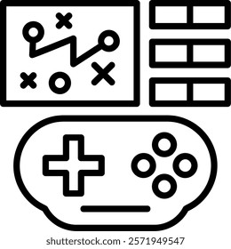 Game Strategy Line Vector Icon Design