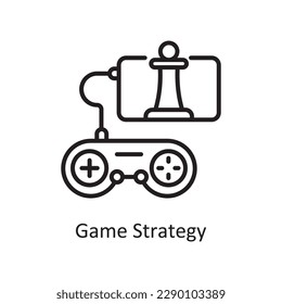 Game Strategy Vector Outline icon Design illustration. Gaming Symbol on White background EPS 10 File