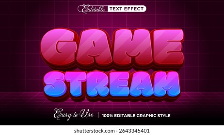 game stream - Editable Text Effect, Font Style