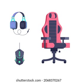 game streamer elements collection icon