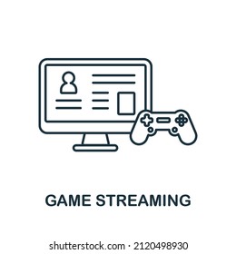 Game Streaming icon. Line element from social media marketing collection. Linear Game Streaming icon sign for web design, infographics and more.