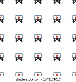 Game streaming icon pattern seamless isolated on white background. Editable flat Game streaming icon. Game streaming icon pattern for web and mobile.