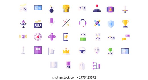game streaming icon set logo