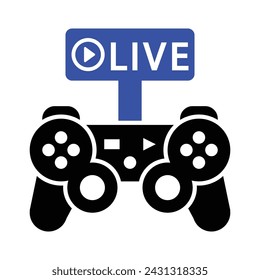 Game Streaming Icon, Vector Graphics Illustrations 
