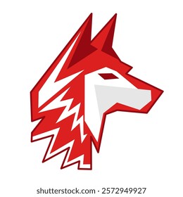 Game style wolf logo template illustration. Wolf head mascot esports symbol, Wolves mascot esport logo character design for wolf gaming and sport. Vector illustration of wolf head.