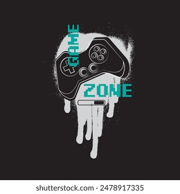 Game stylish t-shirt and apparel abstract design. Vector print, typography, poster