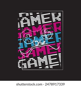 Game stylish t-shirt and apparel abstract design. Vector print, typography, poster