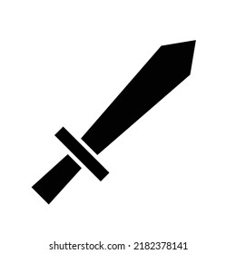 Icono de Espada de juego, negro completo. Adecuado para necesidades de diseño de contenido, afiches, banners o edición de vídeo