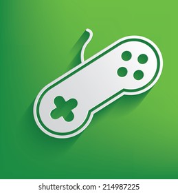 Game symbol on green background,clean vector