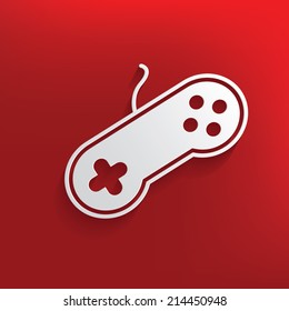 Game symbol on red background,clean vector